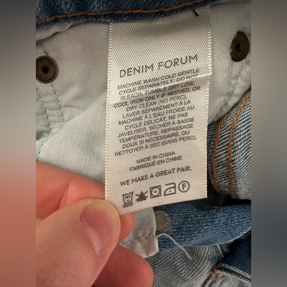 Denim Forum The Arlo High Rise Straight Light Wash Jeans - Picture 6 of 7